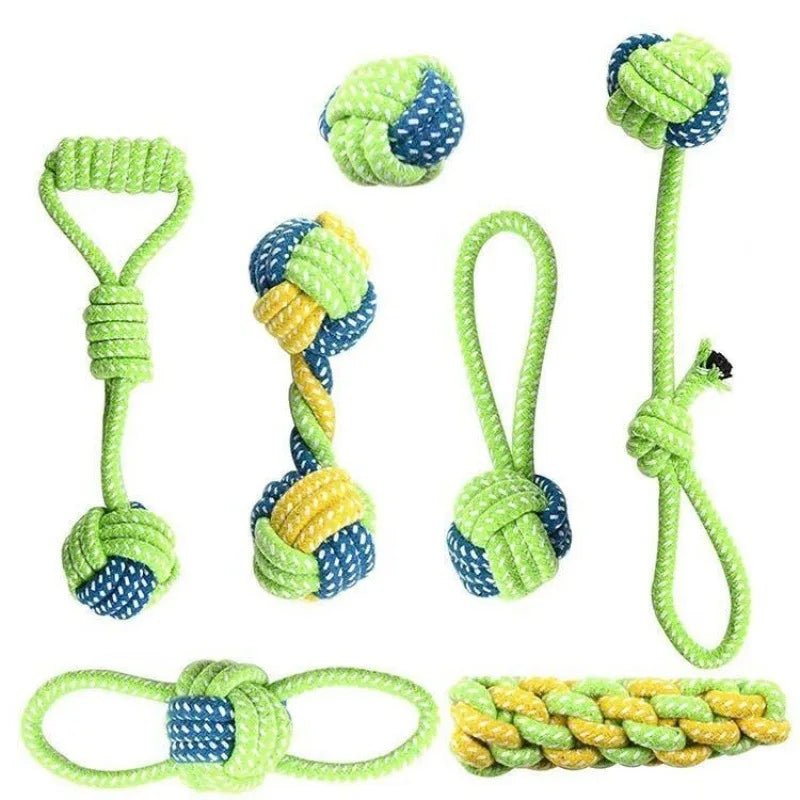 Hondenspeelgoed Touw Set – 7-delig – Kauwspeelgoed voor Honden – Interactief en Duurzaam