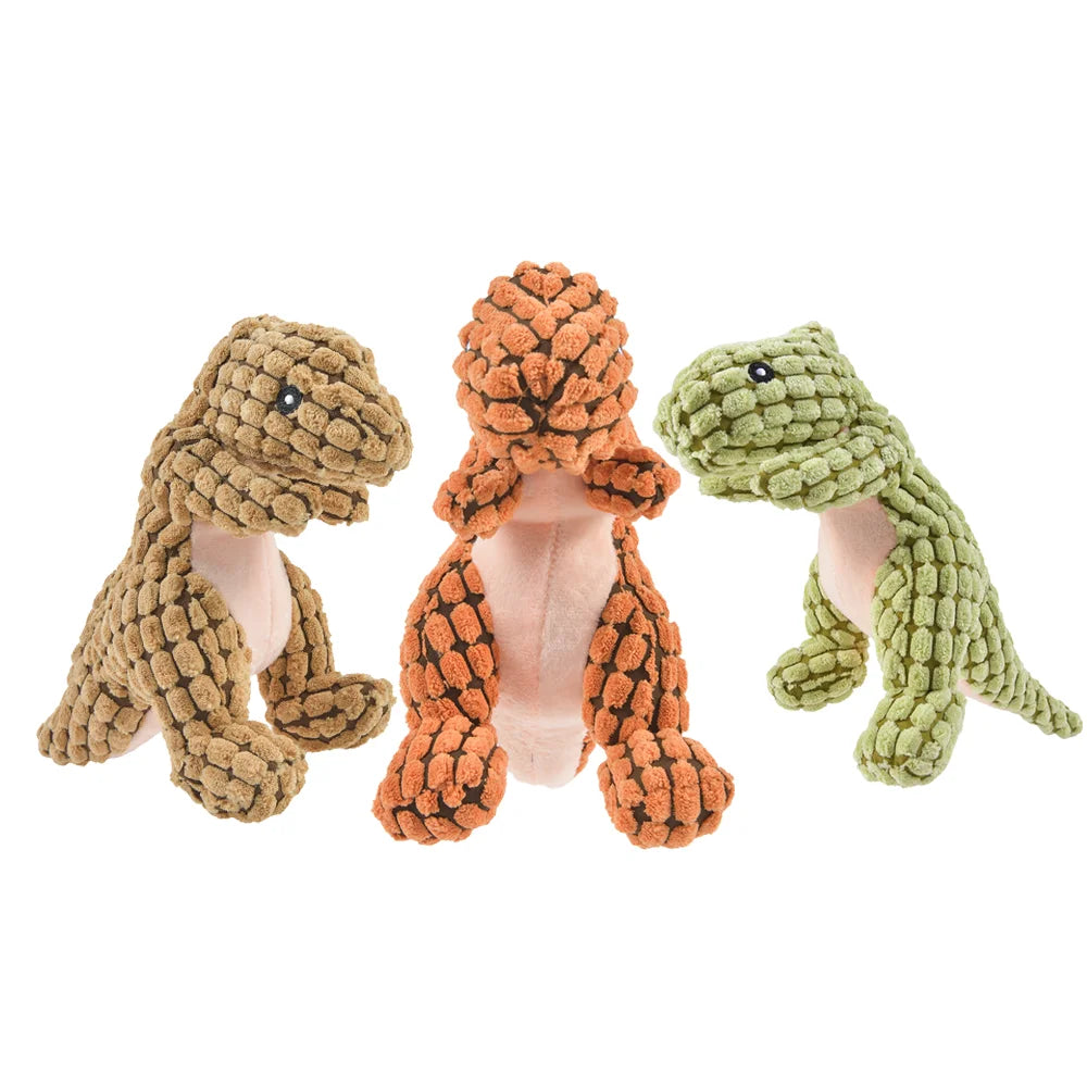 Pluche Dinosaurus Hondenspeeltje – Kauwspeeltje voor Kleine Honden & Puppy’s – Interactief Hondenspeelgoed