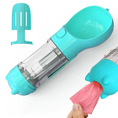Luxe 3-in-1 Pet Dispenser – 300/500ml | Waterfles, Voercontainer & Afvaloplossing in Één