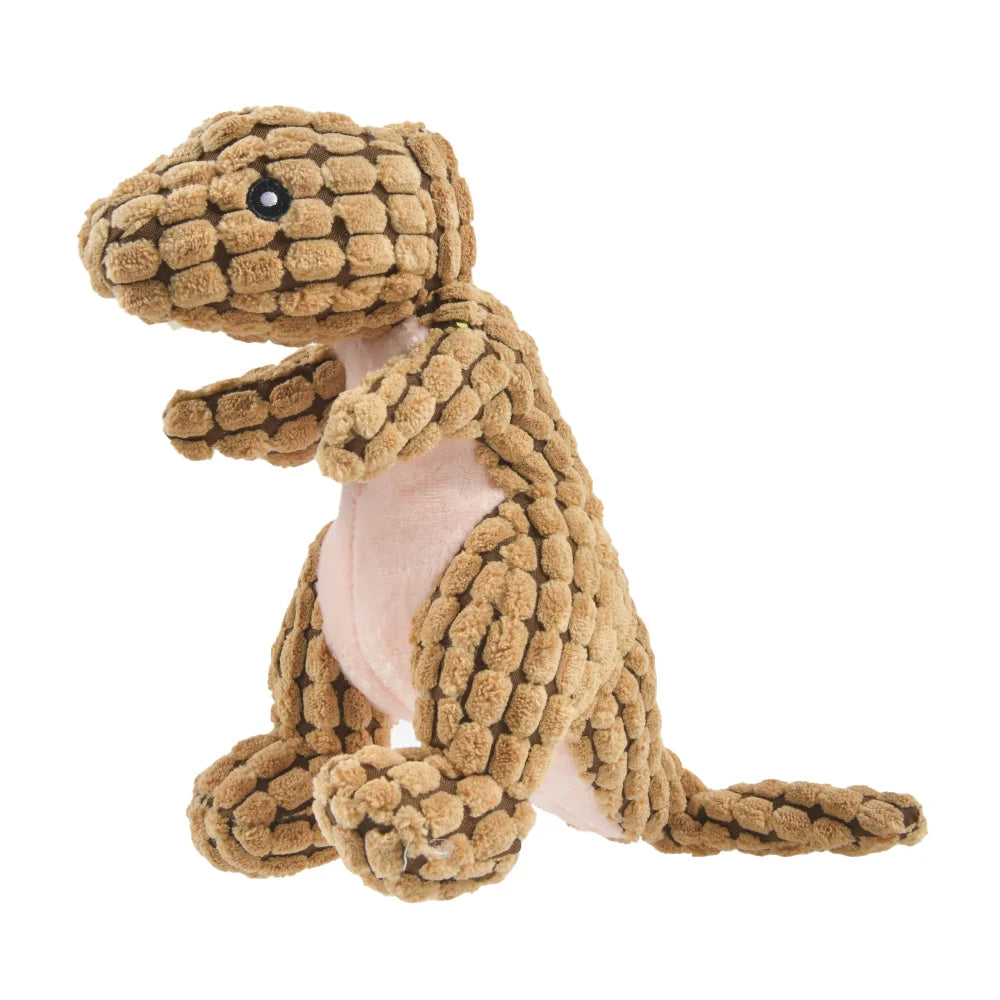 Pluche Dinosaurus Hondenspeeltje – Kauwspeeltje voor Kleine Honden & Puppy’s – Interactief Hondenspeelgoed