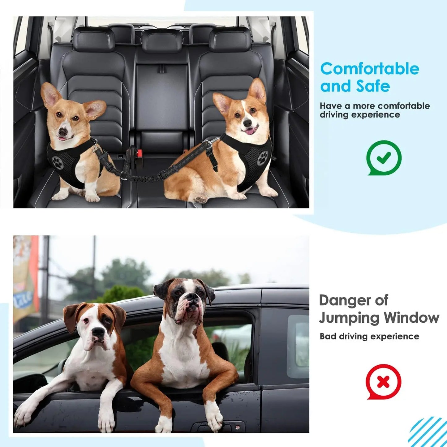 TwinPaws Autogordel – Dubbele Veiligheid voor Honden