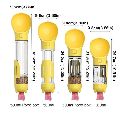 Luxe 3-in-1 Pet Dispenser – 300/500ml | Waterfles, Voercontainer & Afvaloplossing in Één