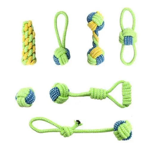 Hondenspeelgoed Touw Set – 7-delig – Kauwspeelgoed voor Honden – Interactief en Duurzaam