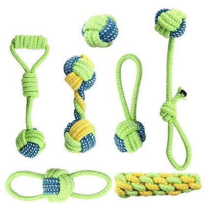 Hondenspeelgoed Touw Set – 7-delig – Kauwspeelgoed voor Honden – Interactief en Duurzaam