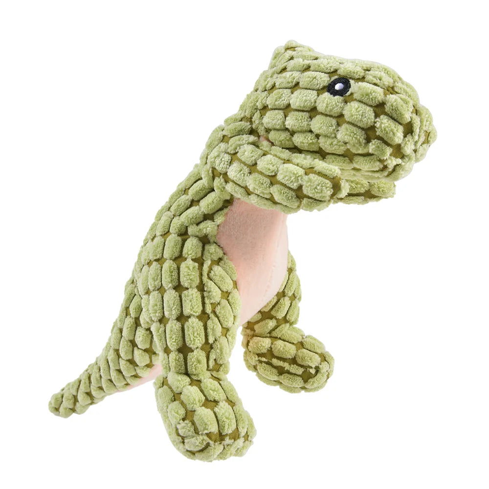 Pluche Dinosaurus Hondenspeeltje – Kauwspeeltje voor Kleine Honden & Puppy’s – Interactief Hondenspeelgoed